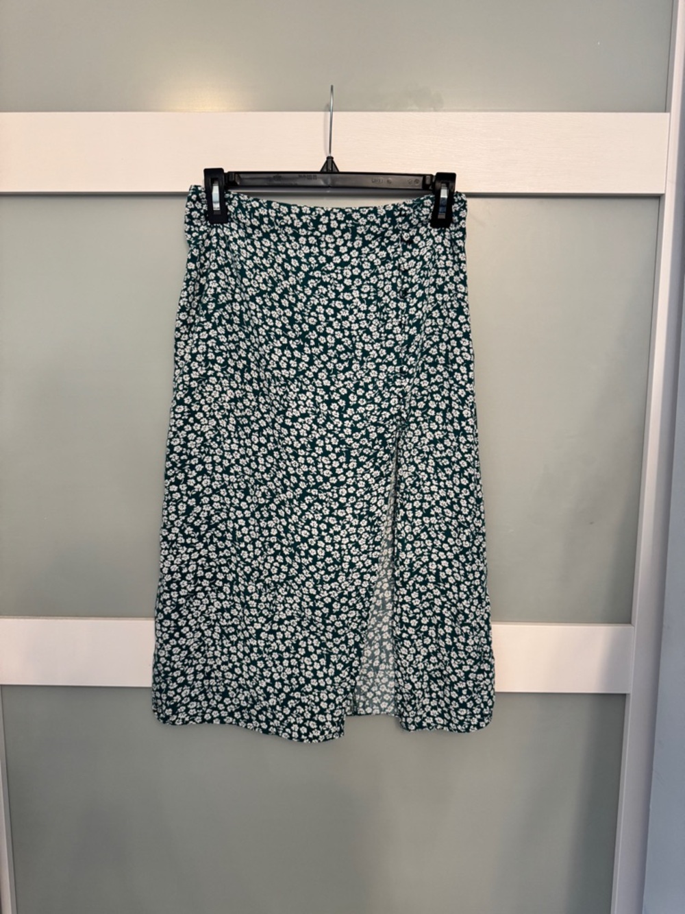 Green Floral Midi Skirt